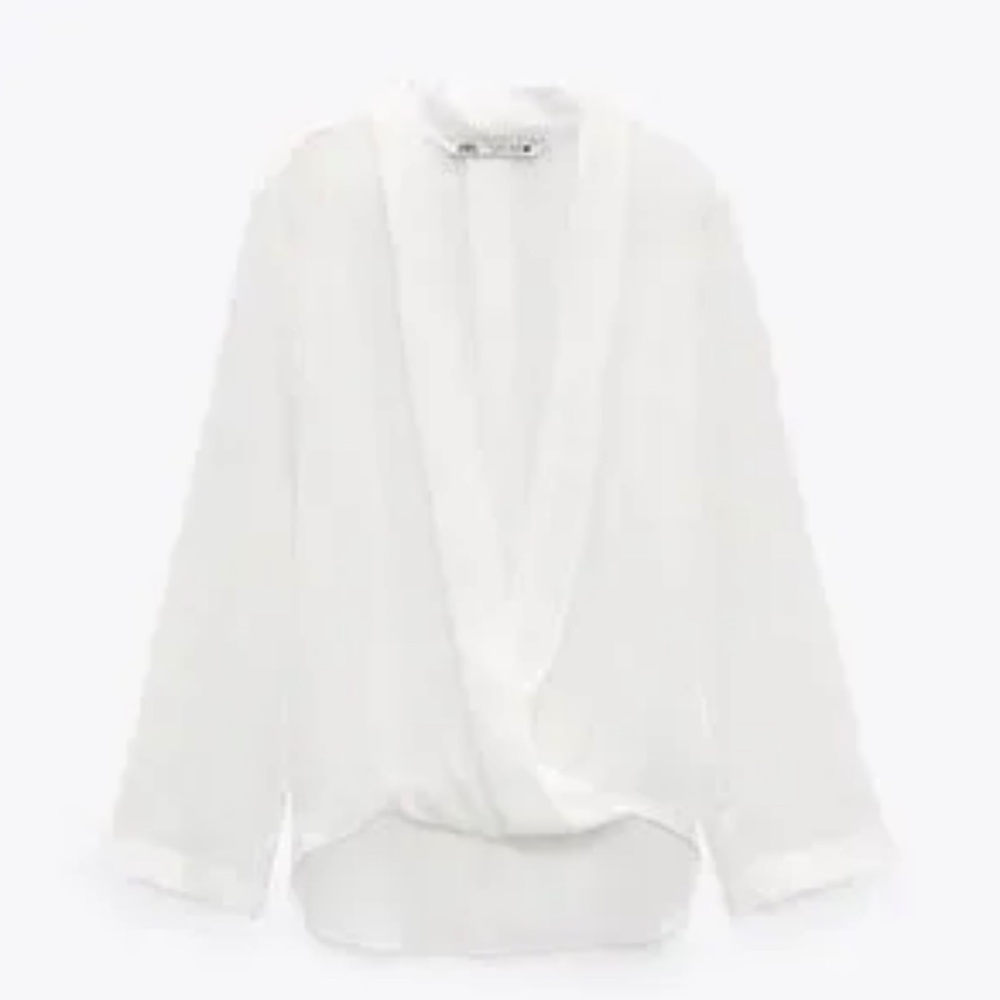 ZARA Drapped Neck Blouse